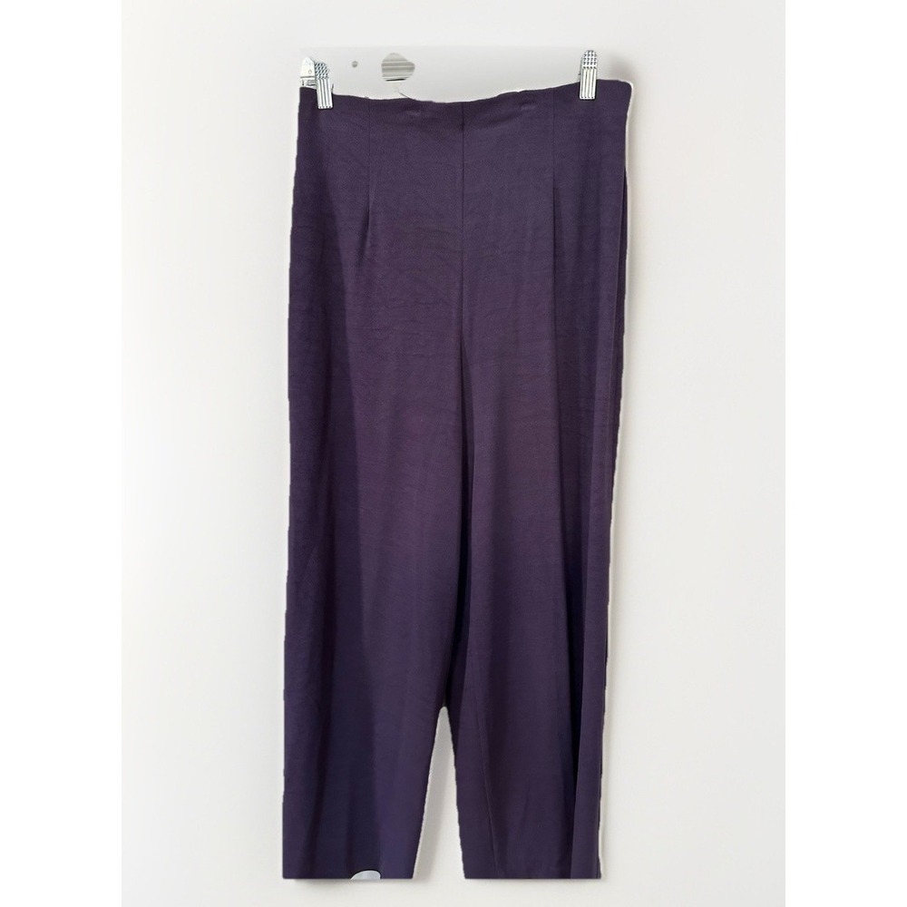 Vintage Carole Little Purple Stretch Elastic Pants Grandma Core Sz L